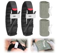 Mineup Juego de vendaje de torniquete, 2 Piezas 6 Pulgadas Vendaje Israeli, 2 Piezas torniquete táctico, Uso Rápido con Una Mano para Rescate y Suministros de Emergencia