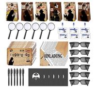 Mineup Juego Detectives Espía para Niños, 48 Piezas Kit EspíA Detective Niños, Kit EspíA con Bolígrafo Tinta Invisible y Libreta, Tarjetas de identificación, Lupas, Artículos de Fiesta
