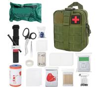 Mineup Kit de Primeros Auxilios Táctico, 46 Piezas Botiquín de Primeros Auxilios, Tactico First Aid Kit Militar, Bolsa de Emergencia para el Hogar, Coche, Camping al Aire Libre, Verde