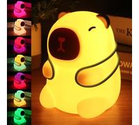 Mineup Lampara Capibara, Luz Nocturna Infantil, Luz nocturna Capybara, Kawaii Silicona Lampara Bebe capibara, Capybara Lámpara de Control Táctil para Dormitorio Infantil, Salón, Cumpleaños, Navidad