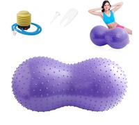Mineup Pelota Pilates Cacahuete, 45 * 90cm Bola De Cacahuetes Pelota De Ejercicio, Antideflagrante Balon Yoga Cacahuete con Bomba Aire, Peanut Ball para Embarazadas para Yoga, Pilates, Embarazo