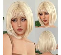 Mineup Peluca Bob Con Flequillo, Peluc Corta Con Flequillo Para Mujeres, Pelucas Cortas Para Mujer, Estilo Bob Pelucas Para Natural Juego De Roles Ropa Peluc Diaria