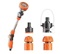 Mineup Pistola de Riego, Ducha de jardín de 47 cm con ducha de mano con 8 tipos de chorro, Lanza de Riego para Jardín, Pistolet arrosage jardin, Ducha para mascotas y lavado de autos