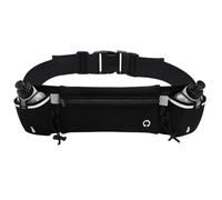 Mineup Riñonera Portátil para Correr, Cinturon Running Riñonera Deportiva Resistente Al Agua, Botellas Bolsa de Cintura con 2 Botellas de Agua para Maratón Senderismo Ciclismo Correr Senderismo, Negro