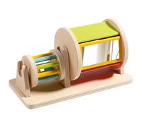 Mineup Tambor Giratorio Montessori De Espejo Con 5 Tablas De Madera Y Bolas Para Desarrollo Sensorial Y Motricidad, A Partir De 16 Meses