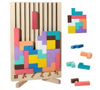 Mineup Tetris Puzzle 3D Madera, Rompecabezas De Madera 3D Tetris, Bloques De Construcción Sensoriales, Juguetes Montessori Niños 3 4 5 Años, Juego De Rompecabezas De Madera Regalo Para Niños 3 4 5 6 7