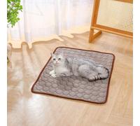 Mineweii Alfombrilla de cama refrescante para perros y gatos, lavable, portátil, para mascotas, manta transpirable de alta calidad para interiores y exteriores (gris, 15.7 x 11.8 pulgadas)