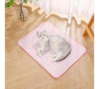Mineweii Alfombrilla de cama refrescante para perros y gatos, lavable, portátil, para mascotas, manta transpirable de alta calidad, para interiores y exteriores (rosa, 27.6 x 21.6 pulgadas)