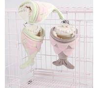 Mineweii Hamaca de forro polar con forma de comadreja y pez de boca grande, para animales pequeños (verde)