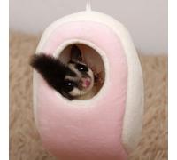 Mineweii Hamster Weasel Hamster - Hamaca colgante colgante en forma de cueva, saco de dormir corto de felpa para animales pequeños (rosa)