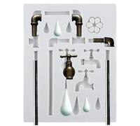 MINFEIDMS Grifo de tubo sanitario estilo steampunk, forma de fondant, grifo, chocolate, dulces, moldes de silicona para decoración de pasteles, cupcakes, pasta de flores, arcilla polimérica