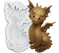MINFEIDMS Molde de Fondant de Dragón Volador de Silicona para Decoración de Pasteles Decoraciones de Magdalenas Chocolate Caramelos Azúcar Pasta de Flores de Polímero