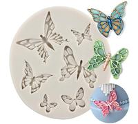 MINFEIDMS Molde de silicona para fondant de mariposa, para decoración de pasteles, decoración de cupcakes, caramelo, chocolate, pasta de goma, arcilla polimérica, juego de 1