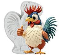 MINFEIDMS Molde de silicona para fondant, diseño de gallina y gallina