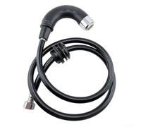 Minflora Cabezal de pulverización de cama de champú de salón con manguera de 120 cm ABS de plástico para ahorro de agua para peluquería, barbería, negro (negro)