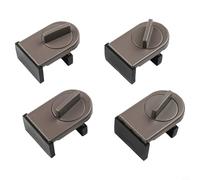Minflora Cerradura de seguridad para ventana, restrictor ajustable sin taladrar para puertas correderas, color café, paquete de 4, compatible con rieles de ventana de 14 a 30 mm
