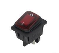 Minflora Interruptor basculante de encendido y apagado iluminado rectangular 20A DPST IP67 interruptor de montaje en panel impermeable con luz indicadora LED roja o verde para equipos eléctricos