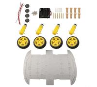Minflora Kit de chasis de coche robot inteligente 4WD con motores de engranajes CC y codificadores de velocidad para proyectos de robótica Arduino DIY y educación STEM