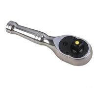 Minflora Llave de trinquete de tamaño mediano de 72 dientes de 3/8 pulgadas, herramienta de enchufe reversible de liberación rápida para reparaciones automotrices y generales (plata)