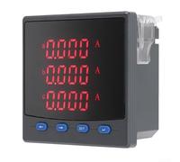 Minflora Medidor de corriente trifásico inteligente, amperímetro digital de 96x96mm clase 0.5S, protocolo RS485 Modbus-RTU, panel de pantalla LED para monitoreo eléctrico industrial