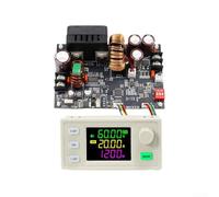 Minflora Módulo de fuente de alimentación reductor CC, regulador XY6020LV CNC 60V 20A 1200W, pantalla LCD VA con carga solar MPPT, salida ajustable para proyectos de bricolaje