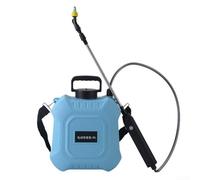 Minflora Pulverizador de jardín eléctrico recargable con bomba autocebante, boquillas de niebla dobles y poste telescópico para cobertura de área amplia (5 L)