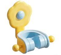 Minflora Soporte ajustable para cabezal de ducha sin taladro, rotación de 360 grados, soporte de montaje en pared, plástico ABS, gancho de almacenamiento impermeable para baño (amarillo + azul)