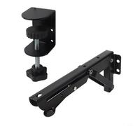 Minflora Soporte deslizante para bandeja de teclado sin taladro, soporte de placa de extensión de escritorio con clip con riel deslizante, incluye accesorios de montaje (pequeño)