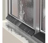 Minflora Tira de sellado resistente a la intemperie, TPE, autoadhesiva, 4,3 cm x 1 m, para huecos de ventana, barrera negra contra la lluvia y el viento para bandas deslizantes, ventana abatible