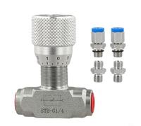 Minflora Válvula de control de flujo hidráulico G1/4, diseño bidireccional para rendimiento bidireccional, resistencia a alta presión de hasta 40 MPa, construcción HCS de larga duración (STBG1/4+08L)