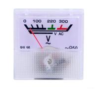 Minflora Voltímetro de CA tipo puntero 91L16 rango de 0-300 V, medidor de voltaje preciso con escala transparente y conectores de cobre para minería metalurgia, 40 x 40 mm