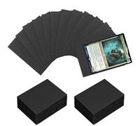 Minfuerang Fundas Cartas,Fundas para Cartas Coleccionables,Card Sleeves para Tarjetas Estándar 66x91mm,Fundas para Cartas de Comercio para Pokémon,Tarjetas Mágicas,MTG (Negro 200)