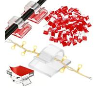 MINGBOLIN 100 Piezas Sujeta Cables,Clips para Cables Sujeta Cables Adhesivo Sujeta Cables Pared Cable Clips Cable Holder clips Organizador de Cables,para Cable de Datos Cadena de Luces(Transparente)
