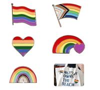 MINGBOLIN Pin del orgullo, 5 piezas arco iris broche LGBTQ arco iris Gay Orgullo Broches Gay Pin Metal LGBTQ Accesorios para camisas, trajes, bolsos