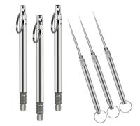 MINGCHENCN Palillos De Dientes Portátiles De Titanio, Mondadientes De Acero Inoxidable Para Picnic Y Viajes (Plata)