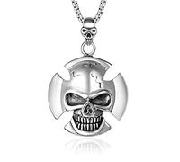 MINGDIAN Punk Retro Calavera Colgante Personalidad Tendencia Colgante de Acero de Titanio Colgante Inconformista
