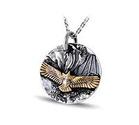 MINGDIAN S999 Joyas de Plata Pura Colgante de águila de Plata Retro para Hombres Personalidad Hombres y Mujeres Joyas de Plata Colgante de Plata a Juego de Moda
