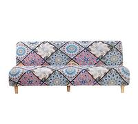 Mingfuxin Funda para Sofá Cama Sin Brazos, Funda De Futón Elastizada De Spandex, 2-3 Plazas Elástico Escudo De La Cubierta del Sofá del Sofá Plegable