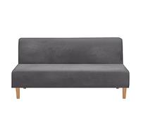 Mingfuxin Fundas De Sofá Cama Sin Brazos, Funda De Sofá De Futón De Terciopelo Elástico Fundas para Sofá Plegables Sin Brazos, Suaves, Gruesas Y Acogedoras
