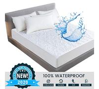 Mingfuxin Protector de colchón, 100% impermeable y transpirable, funda de colchón extra profunda de 30 cm, relleno de falda, todos los tamaños de cama del Reino Unido Carcasa Talla:Single-90 x 190 cm