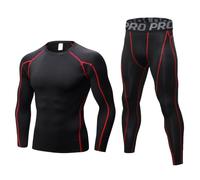 Minghe Conjunto de ropa interior térmica para hombre, capa base fina que absorbe la humedad, cuello redondo, calzoncillos largos