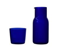 Minghunian de Tazas de Té de Vidrio de Color Caramelo Transparente, Simple de Jugo para Beber Resistente Al Jarra de Té, Botella de Agua, Azul