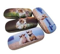 Minging Funda Gafa Rigida, 4 Piezas Estuche para Gafas, Portátil, Cuero y Sintético