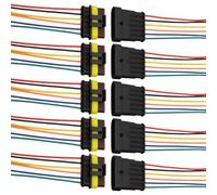 MINGLEA 5 conectores impermeables para coche, macho y hembra, conectores eléctricos con cable, accesorios de repuesto de conexión rápida