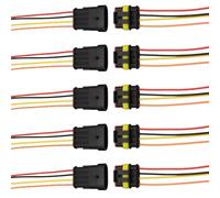 MINGLEA 5 conectores impermeables para coche, macho y hembra, conectores eléctricos con cable, accesorios de repuesto de conexión rápida