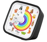 MINGLEA Bonito temporizador visual silencioso con diseño de animales para adultos y niños con 3 modos de alarmas y luz nocturna para estudiar, cocinar y jugar