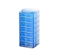 MINGLEA Caja portátil en miniatura visible, mini dispensador transparente de caja pequeña, multicapa, para actividades diarias