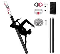 Minglez Barra Pole Dance Barra de Stripper de 45 mm para Ejercicios Aéreos, Barra de Pole Dance Profesional de Silicona para Fitness/Ejercicios, Barras de Suspensión(Black)