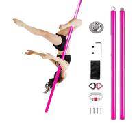 Minglez Barra Pole Dance Tubo de Suspensión para Danza Aérea, Barra de Baile Voladora de 2 m para Salas de Yoga, Bares y Fiestas, Barra Colgante Portátil para Ejercicios.(Pink)