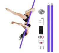 Minglez Barra Pole Dance Tubo de Suspensión para Danza Aérea, Barra de Baile Voladora de 2 m para Salas de Yoga, Bares y Fiestas, Barra Colgante Portátil para Ejercicios.(Purple)